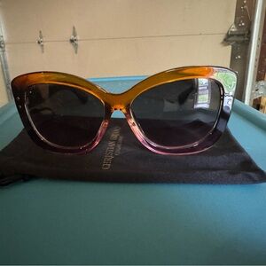 Christian Siriano Orange and Pink Cat-Eye Sunglasses
